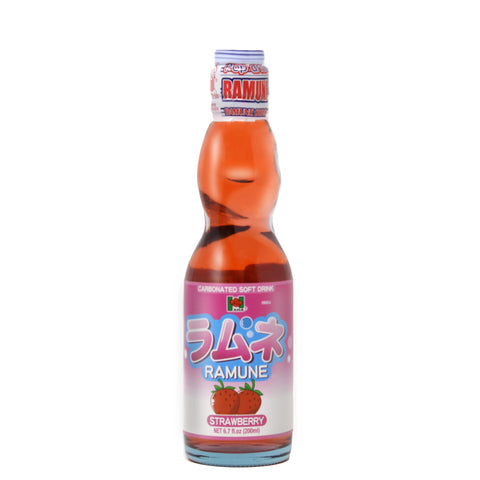 Hana Ramune Carbonated Soft Drink Strawberry Flavor 6.7 FL Oz (200 mL)