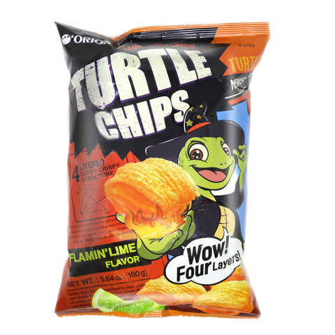 ORION Turtle Chips Flamin' Lime 5.64 Oz (160 g)
