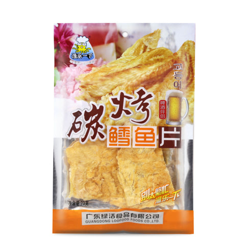 YU LE YI XIA Fried Roasted Cod 2.5 Oz (73 g) - 鱼乐一下 炭烧鳕鱼片 73克