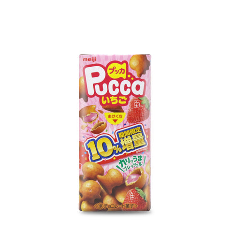 Meiji Pucca Biscuits Strawberry Flavor 1.39 Oz (39 g)