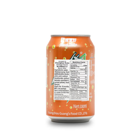 Guang's Chengbao Soda Orange Flavor 330 mL - 广氏 橙宝橙味汽水