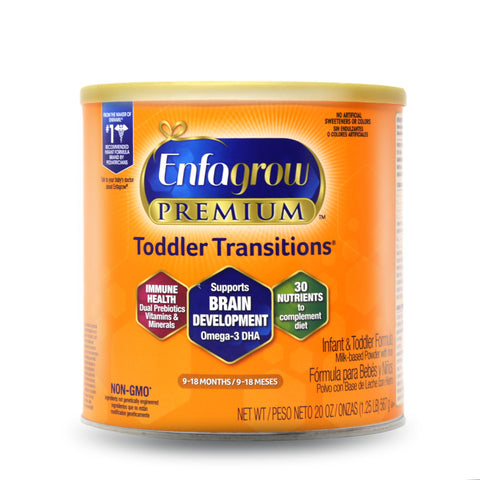 Enfagrow Premium Toddler Transitions Milk-Based Powder W/ Iron 20 Oz (1.25 LB) 567 g