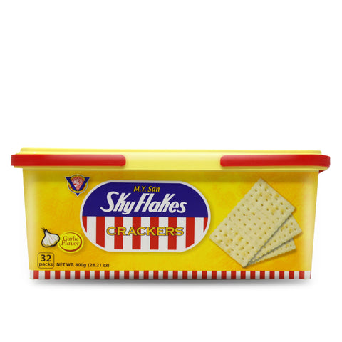 M.Y. San SkyFlakes Crackers Garlic Flavor 28.21 Oz (800 g)