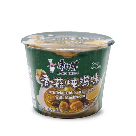 KangShiFu Artifcial Chicken Stew Flavor W/ Mushroom Soup Noodles Bowl 3.66 Oz (104 g)