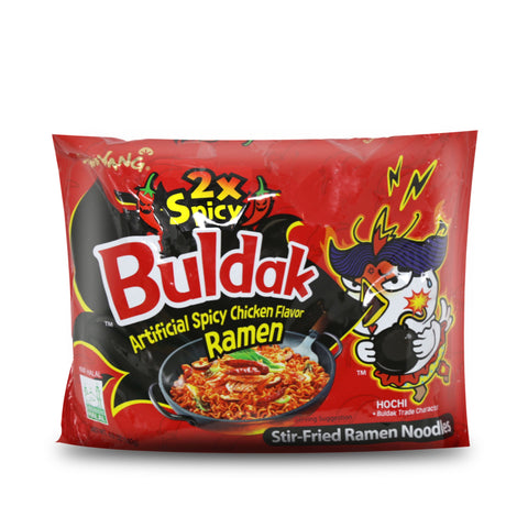 SAMYANG 2X Spicy Buldak Artificial Spicy Chicken Flavor Ramen Stir-Fried Ramen Noodles 1-PACK 4.9 Oz (140 g)