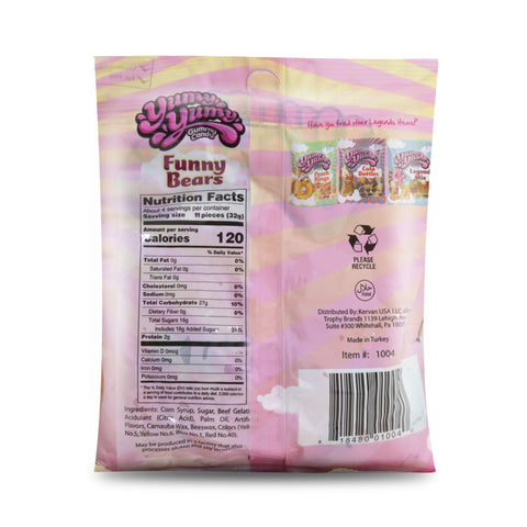 Yumy Yumy Gummy Candy Funny Bears 4 Oz (114 g)