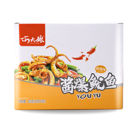 QIAO DA NIANG Stir Fry Squid in Sauce Hot and Spicy Flavor 11.3 Oz (320 g)