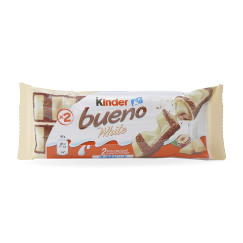 Kinder Bueno Crispy Creamy White Chocolate Bar | Crispy Wafer with Creamy Nut Filling in Milk Chocolate 100 g