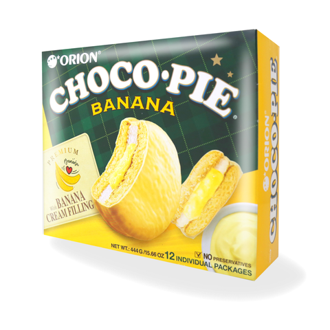 ORION Choco Pie Banana Flavor 12 Packs 15.66 Oz (444 g)