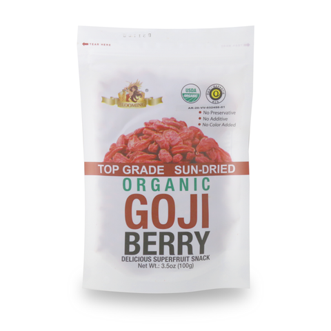 Blooming Top Grade Sun-Dried Organic Goji Berry Snack 3.5 Oz (100 g)