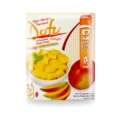 Jenyi Dofu Delight Instant Mango Flavored Agar Tofu Mix Dessert Chinese Pudding 5 Oz (140 g)