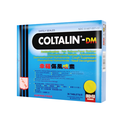 Coltalin-DM Acetaminophen Cold Tablets 36 Tablets