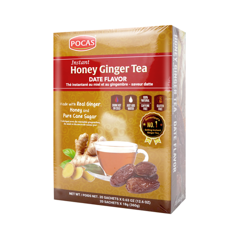 Pocas Instant Honey Ginger Tea Date Flavor 20 Sachets 12.6 Oz (360 g)