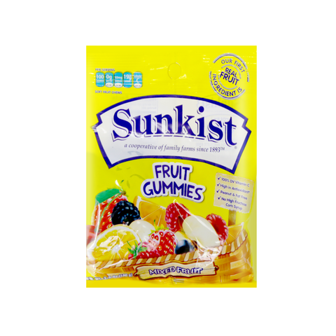 Sunkist Fruit Gummies Mixed Fruit Flavor 3.5 Oz (100 g)