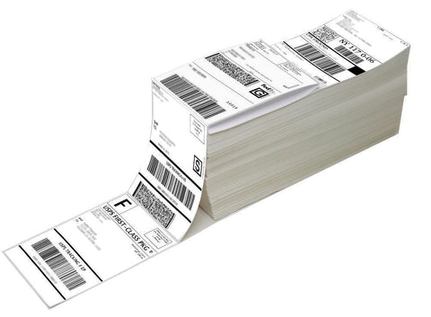 4" x 6" Fanfold Direct Thermal Labels - White Shipping Mailing Postage Labels, Perforated, Permanent Adhesive (4 Stacks - 4000 Labels) - CoCo Island Mart