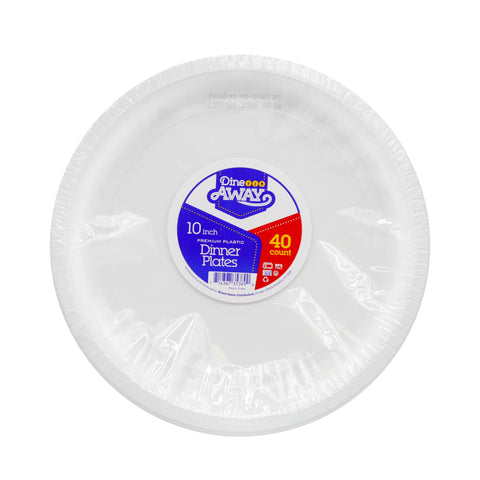 Dine Away Premium Plastic Plates 10 inch, 40 Count