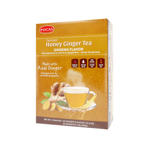 Pocas Instant Honey Ginger Tea Ginseng Flavor 20 Sachets 12.6 Oz (360 g)
