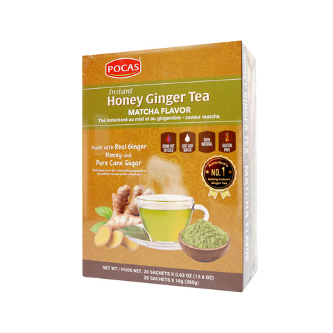 Pocas Instant Honey Ginger Tea Matcha Flavor 20 Sachets 12.6 Oz (360 g)