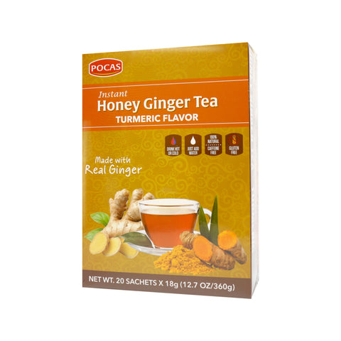 Pocas Instant Honey Ginger Tea Turmeric Flavor 20 Sachets 12.7 Oz (360 g)