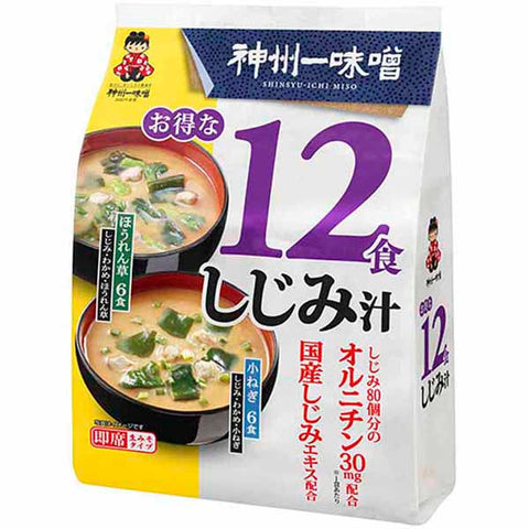 Miko Brand Instant Miso Soup (Otokuna 12 Shoku Shijimi) 12 Servings 6.77 Oz (192 g)