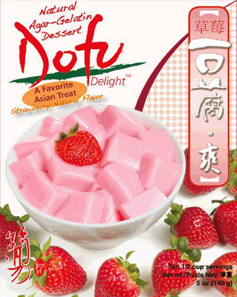Jenyi Dofu Delight Instant Strawberry Flavored Agar Tofu Mix Dessert | Chinese Pudding 5 Oz (140 g) - CoCo Island Mart