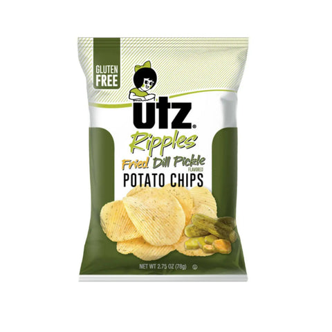 UTZ Ripples Fried Dill Pickle Flavored Potato Chips 2.75 Oz (78 g)