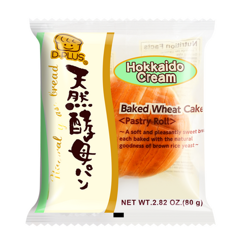 D-PLUS Baked Wheat Cake Hokkaido Cream Flavor Pastry Roll 2.82 Oz (80 g)