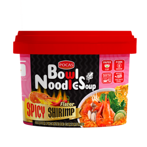Pocas Bowl Noodle Soup Spicy Shrimp Flavor 3.17 Oz (90 g)
