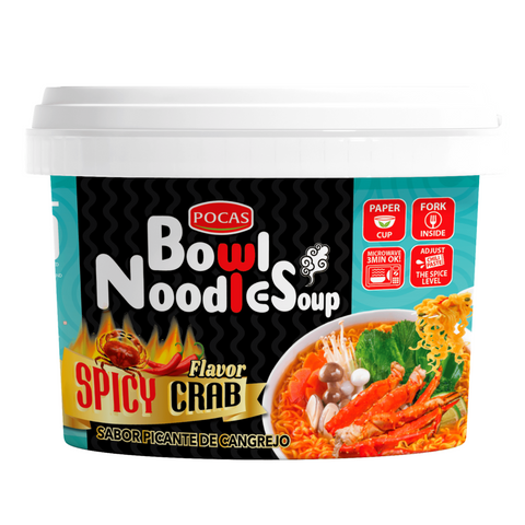 Pocas Bowl Noodle Soup Spicy Crab Flavor 3.17 Oz (90 g)
