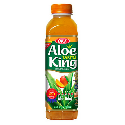 OKF Aloe Vera King Pure Premium Drink Mango Flavor 16.9 FL Oz (500 mL)
