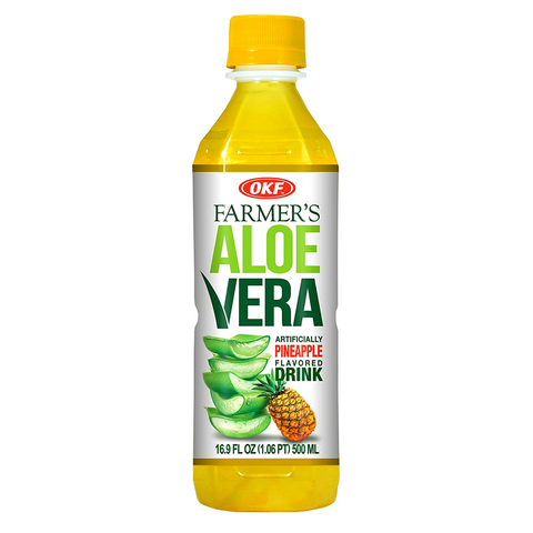 OKF Farmer's Aloe Vera Pineapple Flavored Drink 16.9 FL Oz (500 mL)