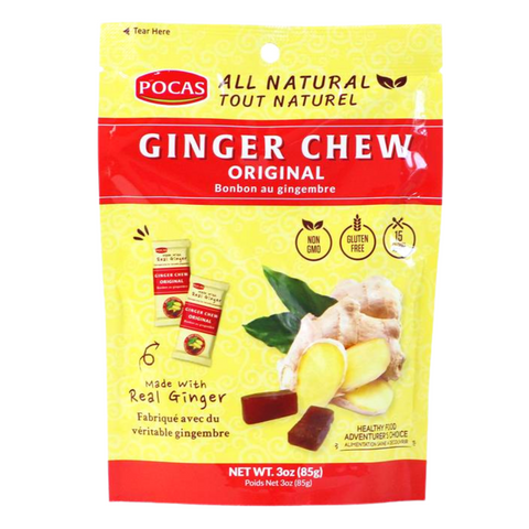 Pocas Ginger Chew Original Flavor 3 Oz (85 g)