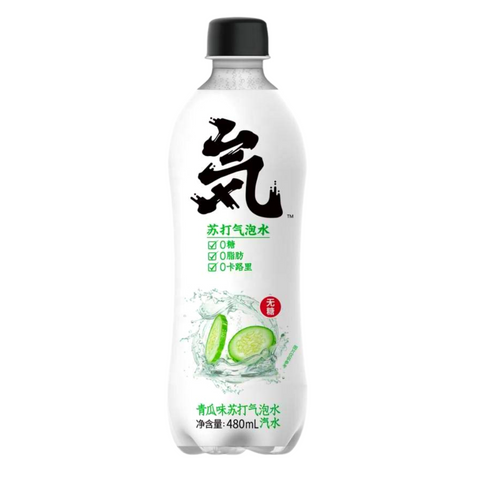 Genki Forest Sugar-Free Sparkling Water Cucumber Flavor 480 mL - 青瓜味苏打气泡水 汽水 无糖