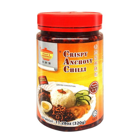 Tean's Gourmet Crispy Anchovy Chili 11.28 Oz (320 g) - 田師傅 香脆銀魚辣椒