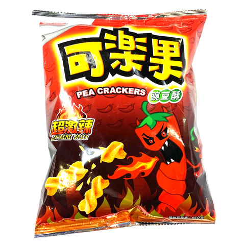 Lian Hwa Koloko Pea Crackers Extreme Spicy Flavor 2.3 Oz (65 g) - 聯華食品 可楽果 豌豆苏 超激辣口味 65克