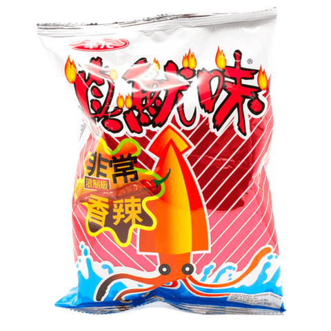 Hwa Yuan Jenyowe Seafood Cracker Snack Spicy Flavor 1.94 Oz (55 g) - 華元 真鱿味 香辣口味 55克