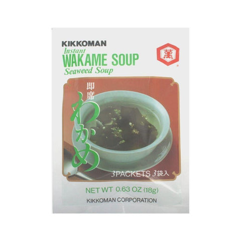 KIKKOMAN Instant Wakame Soup | Japanese Seaweed Soup 0.63 Oz (18 g) - CoCo Island Mart