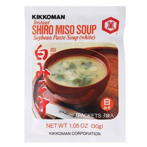 KIKKOMAN Instant Shiro Miso Soup Soybean Paste Soup (White) 1.05 Oz (30 g) - CoCo Island Mart