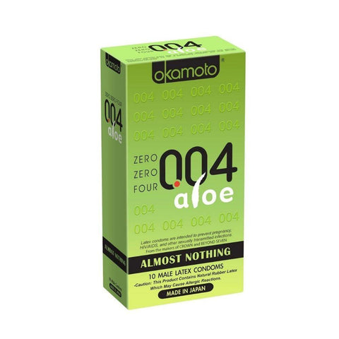 Okamoto 004 Condom Aloe Male Latex Condoms 0.04 mm 10 Ct - CoCo Island Mart