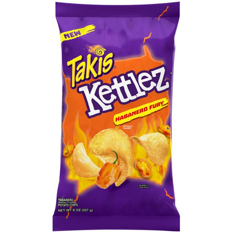 Takis Kettlez Habanero Fury Potato Chips, Habanero Pepper Artificially Flavored Chips, 8 Oz (227 g)