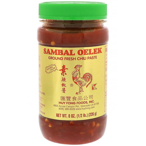 Huy Fong Ground Fresh Chili Paste (Sambal Oelek) 8 Oz (226 g) - 素辣椒酱