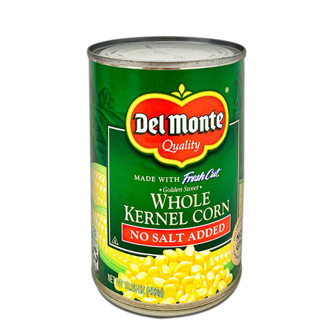 DEL MONTE Canned Sweet Whole Kernel Corn - No Salt Added, 432g (15.25oz)