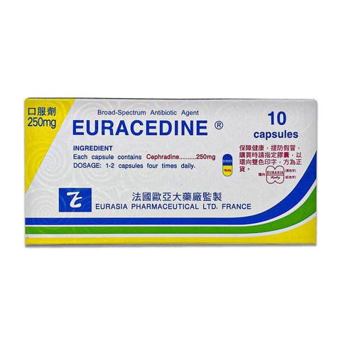 EURACEDINE, Broad-Spectrum Antibiotic Agent, 250mg*10 capsules