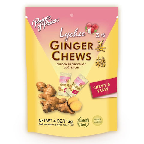 Prince of Peace Ginger Candy (Chews) with Lychee 4 Oz (113 g)