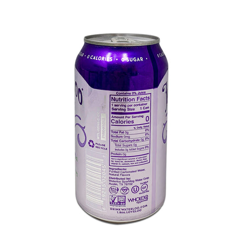 WATERLOO Sparkling Water in Grape Flavored Soda, 355mL (12 fl oz)