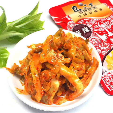 WUJIANG Hot Spicy Flavour Preserved Mustard Tuber 2.82 Oz (80 g) - 乌江麻辣红油榨菜