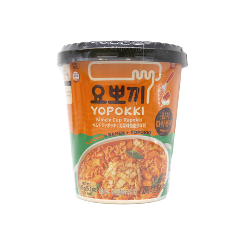 YOPOKKI Rabokki Cup Ramen Noodle Kimchi Flavored 5.1 Oz (145 g)