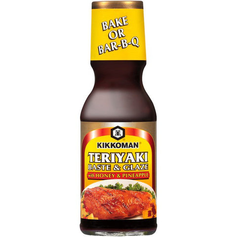 KIKKOMAN Teriyaki Sauce with Honey and Pineapple Baste & Glaze 12.8 Oz