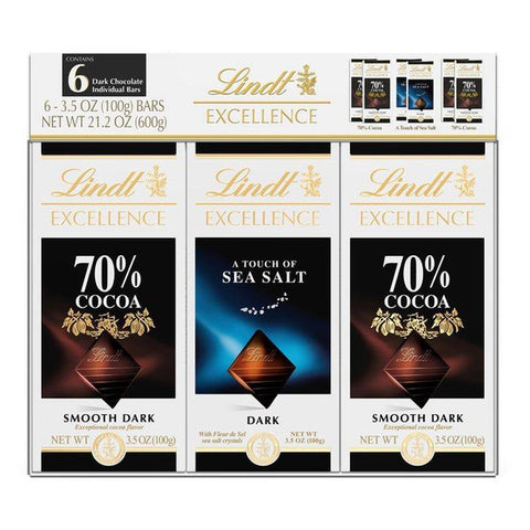 Lindt Excellence Assorted Dark Chocolate Individual Bars 21.2 Oz (600 g) - CoCo Island Mart