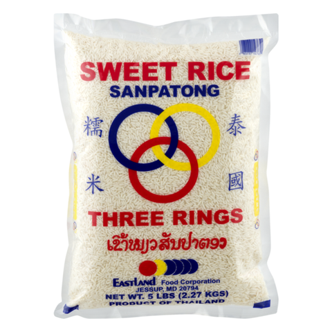 Three Rings Thai Sweet Rice - Sanpatong 5LB (2.27 Kg) - CoCo Island Mart